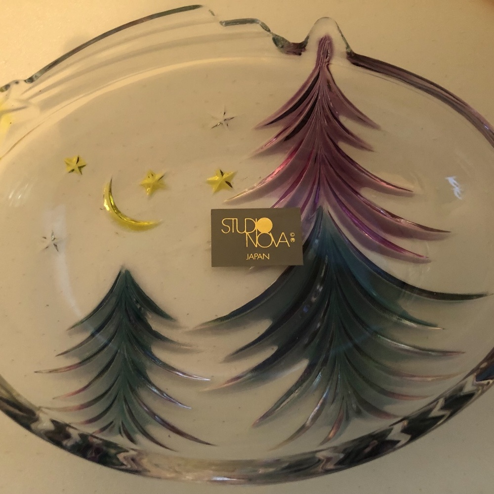 Studio Nova Crystal Candy Dish Shooting Stars and colorful Trees